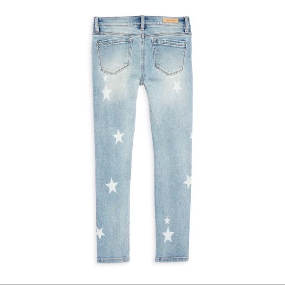 NWT BLANK NYC Girls' Star Print Distressed Light Blue Skinny Jeans Size 12 - Picture 2 of 2